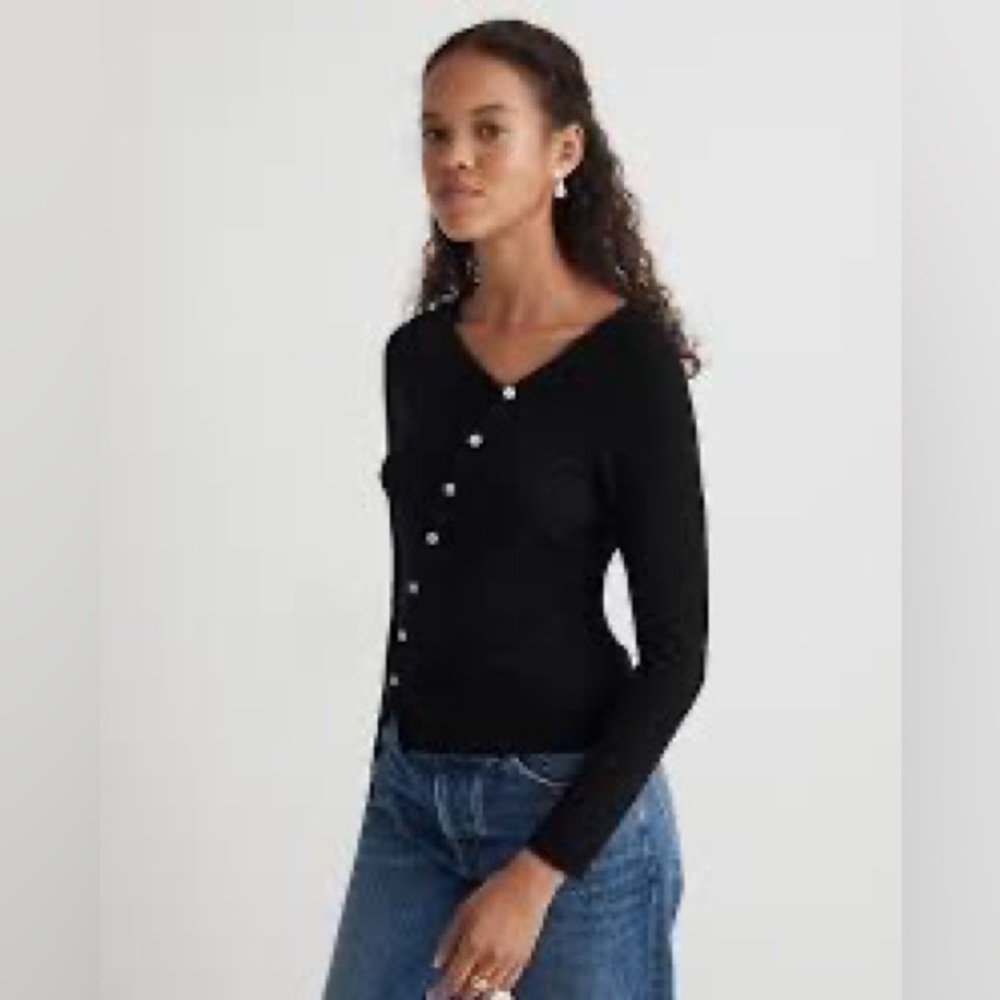 Asymmetrical Button-Front Cardigan